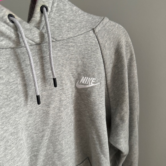 Nike Sportswear Essential Pullover Fleece Hoodie Heather Grey Medium - Picture 2 of 5